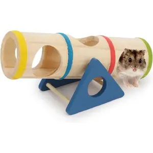 Hamster Wooden Seesaw Tunnel Toy Funny Gym Playground Exercise House for Dwarf Hamster Small Pets (Seesaw Tunnel) HAMSTER WOODEN ACTIVITY PLAYGROUND Hamster Wooden Activity Playground