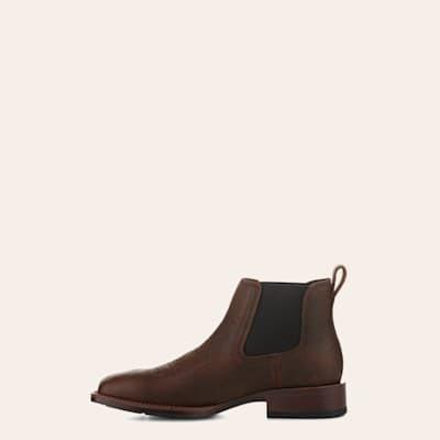 Ariat Men's Booker Ultra Oiled Brown Bantamweight Wide Square Toe Chelsea Boots