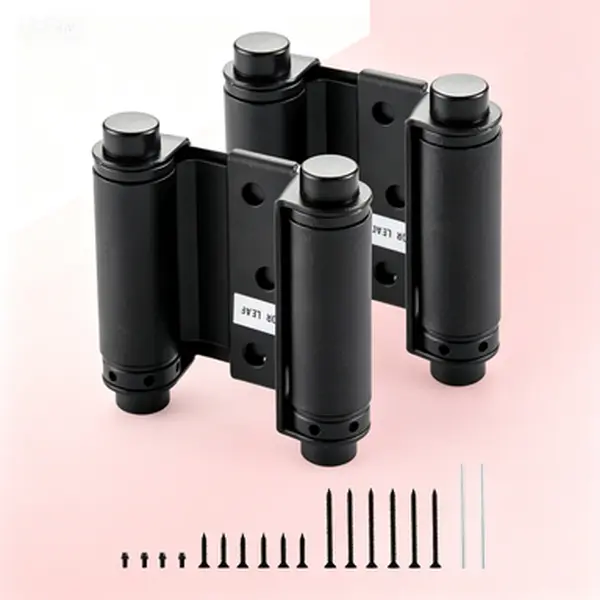 Matte Black Self Closing Door Hinge, 3 Inch Double Action Spring Hinge for Swinging Cafe Doors, Saloon Bar Pub Door Hardware with Screws, Heavy Duty Swing Hinge for Kitchen or Bathroom, 2 Pack