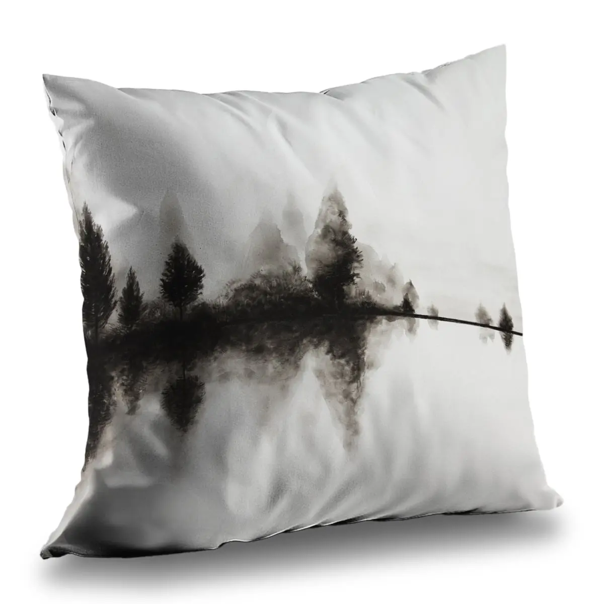 360 Stand 14x14 in. Standard Size Tree Print Hygge Poly Twill Throw Pillow with Soft Fill - Textiles & Soft Furnishings Home Decor Accessory, 14-Inch Standard Pillows, 14 X 14 In., Resistant To Wear