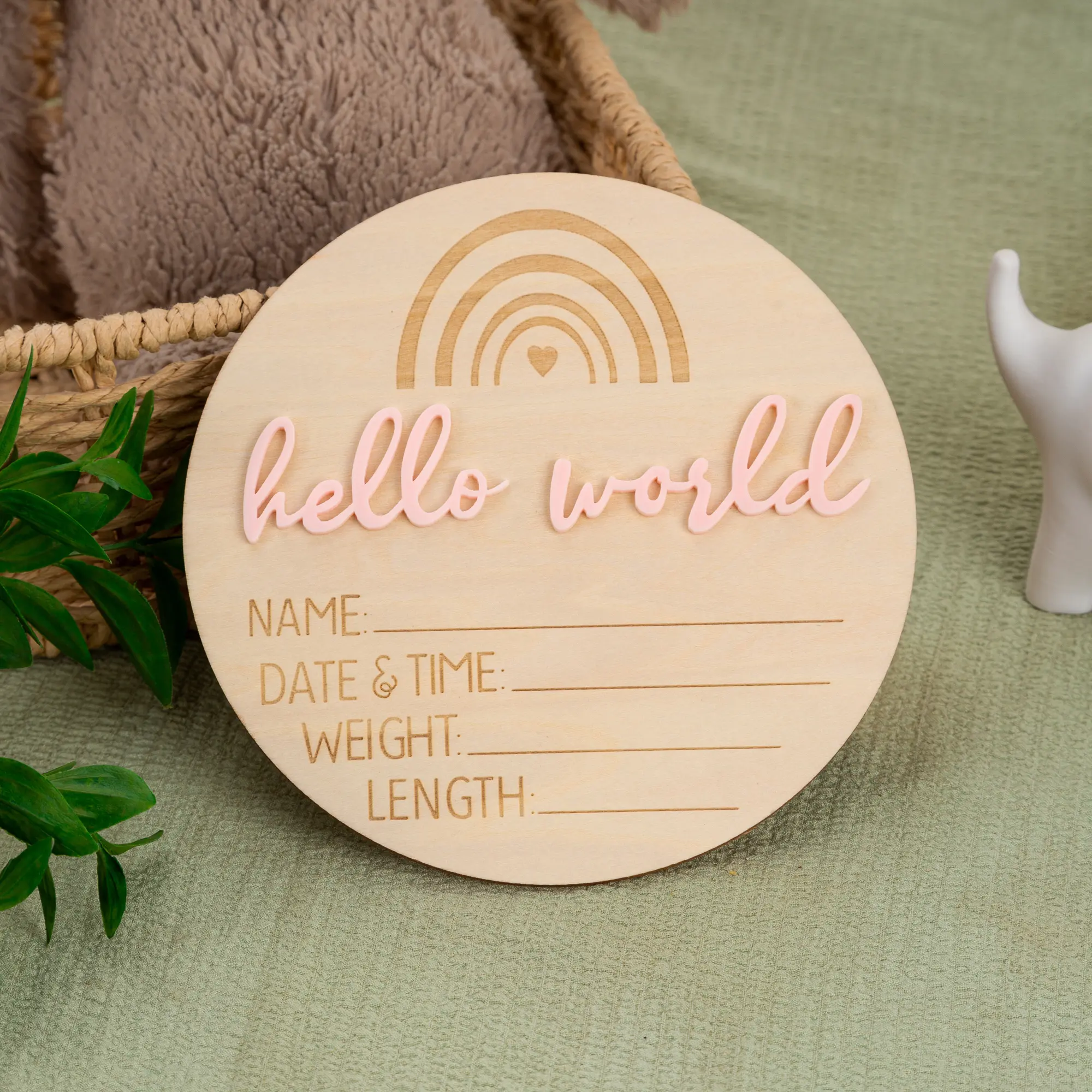 Wooden Birth Announcement Sign, Welcome to the World Photo Prop, Milestone Card Baptism Gift, Newborn Keepsake, Baby Shower Decoration, Vintage Plaque Decor, Home Decor Gifts, Home Decor Products
