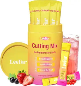 Cutting Drink Mix - Berberine, 5-HTP & Yerba Mate for Satiety Signaling, Metabolism & Gut Health - Strawberry Açaí Flavored, 30 Count