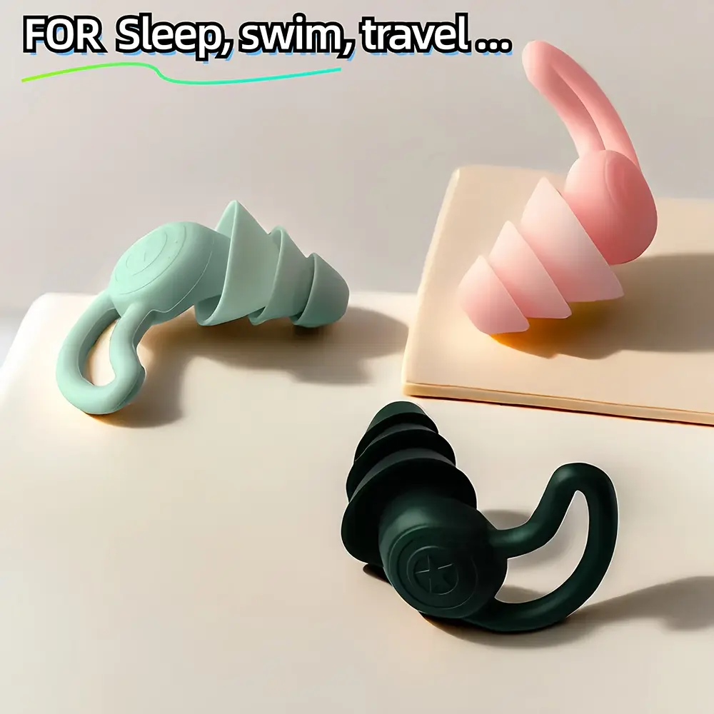 Reusable earplugs, swimming earplugs, block noise, suitable for sleeping, Waterproof earplugs