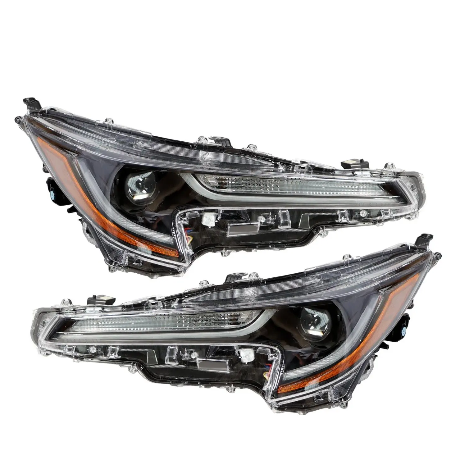 Nakkaa LED DRL Headlight Kit - 2-Piece Pair Set Car Lighting for 2023-2024 Corolla L, LE, SE, XLE, XSE, Base Models, 12V Black Housing, Driver & Passenger Side, Multiple Adaptation Options, Car Exterior Upgrade