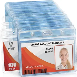 - Horizontal ID Name Badge Holder (Clear, 3.5x2.25 Inches, 100 Pack),  and Resealable Plastic Card Holders