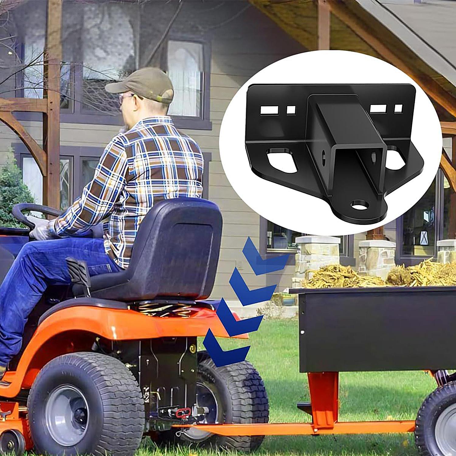 Zero Turn Lawn Mower Hitch with 1-1/4" Receiver, 6mm Thicker Heavy Duty Steel Trailer Receiver Hitch, Universal Upgrade 1-1/4 Hitch Receiver with Versatile Chain Slot and Carriage Bolt Hardware Zero Turn Lawn Mower Hitch with 1-1/4" Receiver, 6mm Thicker Heavy Duty Steel Trailer Receiver Hitch, Universal Upgrade 1-1/4 Hitch Receiver with Versatile Chain Slot and Carriage Bolt Hardware