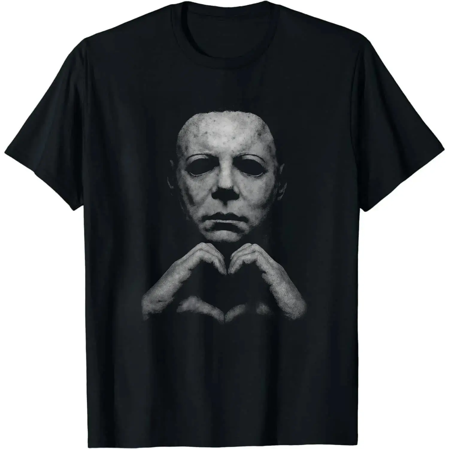 Men's Short-Sleeve Cotton Casual Fashion Round Neck Michael Myers Heart Horror Movie Tee - Autumn Halloween Sports Top