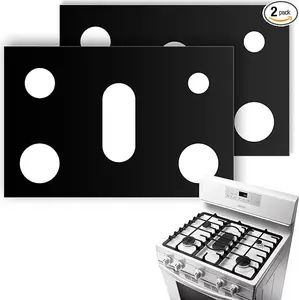2 Pack Gas Stove Burner Cover, Stove Guard Stove Top Protector, Gas Stove Burner Liners, Compatible with Samsung Gas Stove Range, for Kitchen Cooking, Reusable, Non-Stick and Washable（24.4 x 16.3inch）