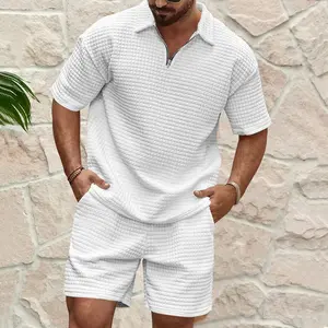 Men's Solid Color Short Sleeve Tee & Shorts Set Loose Fit Casual Fashion Cozy Breathable Two-piece Outfits for Summer Daily Wear Clothing Shortsleeve Menswear Men's 2 Piece Set