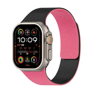 Leather-Like Dual-Color Silicone Watch Band, Breathable Finish Lightweight Tech Accessory for 38/40/41/42/44/45/46/49mm Smart Watches (Ultra 1-3, Series 1-11, SE), Stylish Wearable Accessories Summervibes