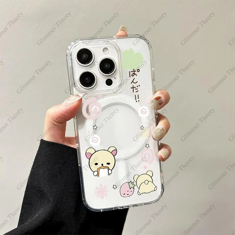 Kawaii White Bear Rilakkuma Korilakkuma Cute Transparent Phone Case for  iPhone 17 Pro Max Air 16 Plus 15 14 13 12 11 Shockproof Protective Cover  Gift For Birthday Christmas Valentine Halloween - TikTok Shop