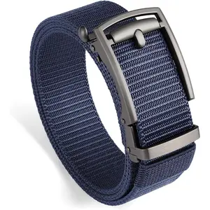 Nylon Ratchet Belts for Men, Golf Web Belt with Automatic Adjustable Buckle Casual Jeans