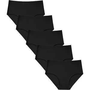 5 Pack Womens Seamless Hipster No Show Breathable Underwear Stretch Panties