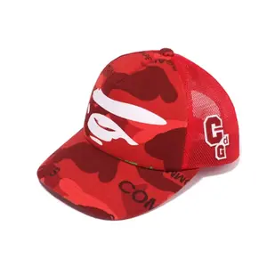Bape x Comme Des Garcons Osaka Trucker Hat Red Camo