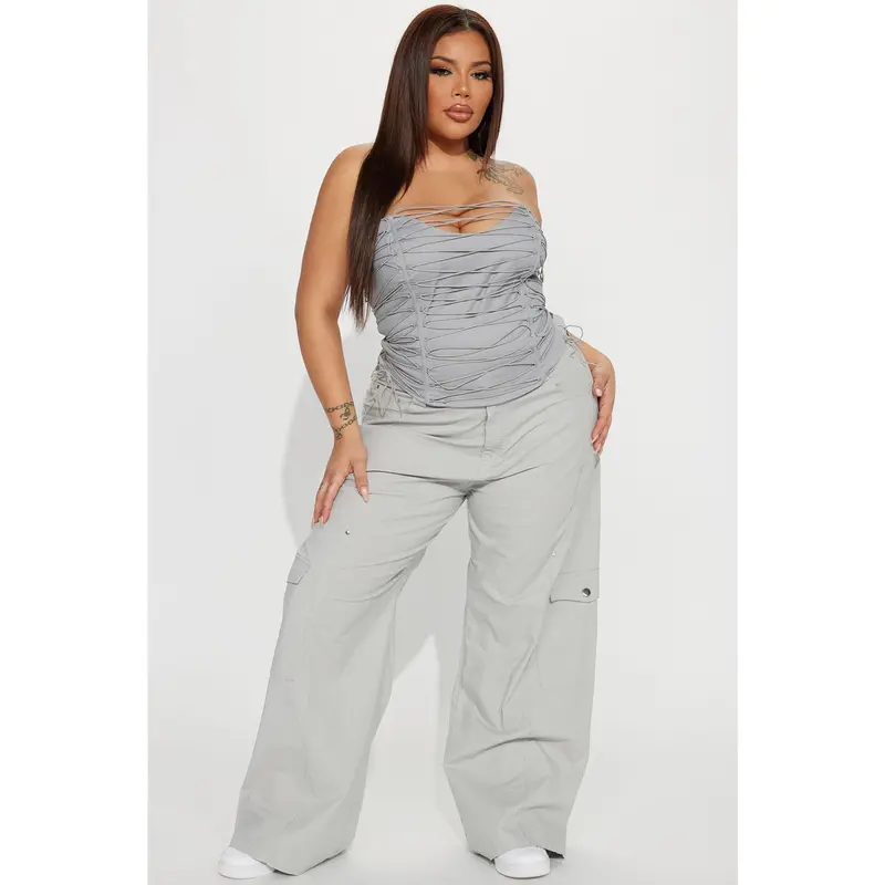 All The Details Corset Top - Grey - TikTok Shop