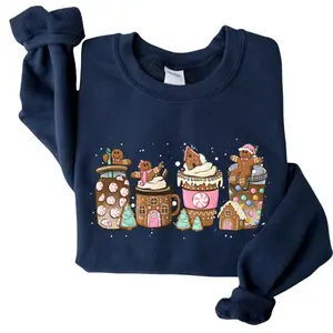 Gingerbread Coffee Christmas Sweatshirt – Holiday Latte Lover Pullover Gift