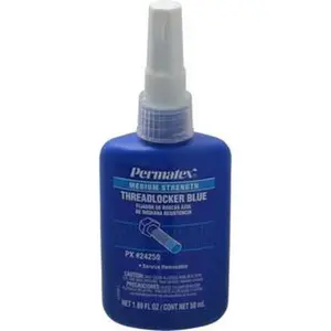 Permatex 50 mL Bottle, Blue, Medium Strength Liquid Threadlocker Series 242, 24 hr Full Cure Time, Hand Tool Removal 24250