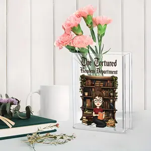 Book - Shaped Transparent Acrylic Vase, Ideal for Home Aesthetic Decoration, Perfect Birthday & Holiday Gift for Book Lovers, Adds Cozy Bookish Vibe to Living Spaces, Universal Home Decor Piece