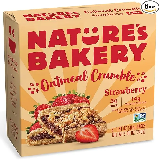 Nature's Bakery Oatmeal Crumble Strawberry Bars, 1.41 Oz, 6 Ct