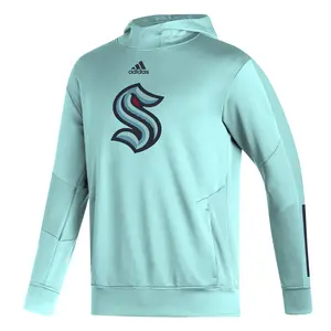 adidas Mens Seattle Kraken Hoodie Training Casual Outerwear Casual Moisture Wicking - Blue