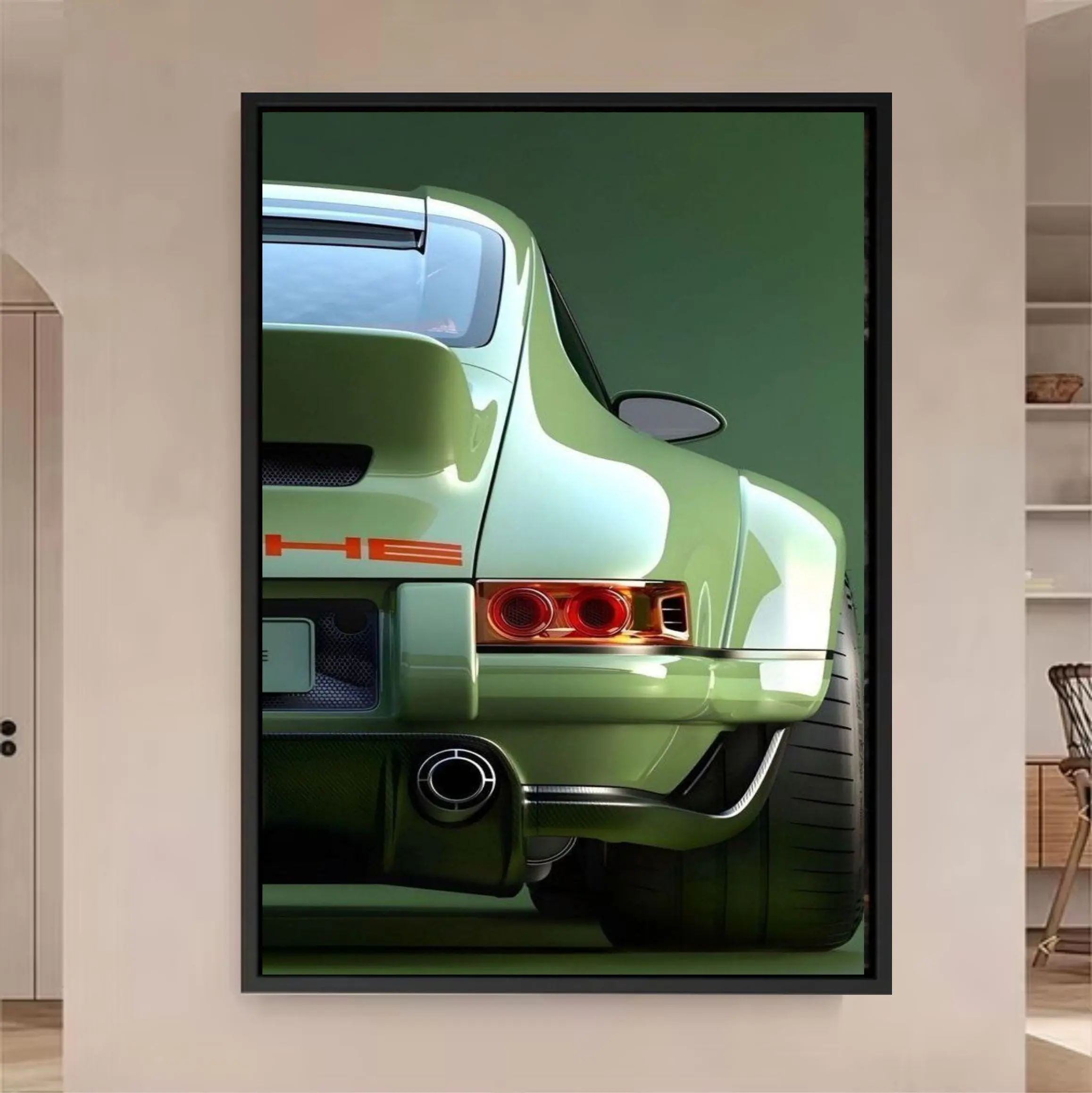 Porsche 911 Singer Green Legend Car  Poster Unframed, Porsche Wall Art, Home Decor, Porsche Wall Decor, Car Dealer Art, Gift for Porsche Fans
