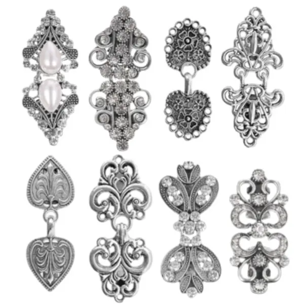 8PCS Vintage Shirt Clip - Dress Cinch, Cape Sweater Cardigan Shawl, Cloak Clips for Women