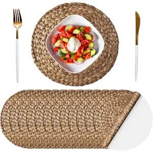 100 Pack Disposable Paper Placemats Bulk 13 Inch Paper Charger Place Mats for Dinner Wedding Birthday Baby Shower Spring Dining Tableware Woven