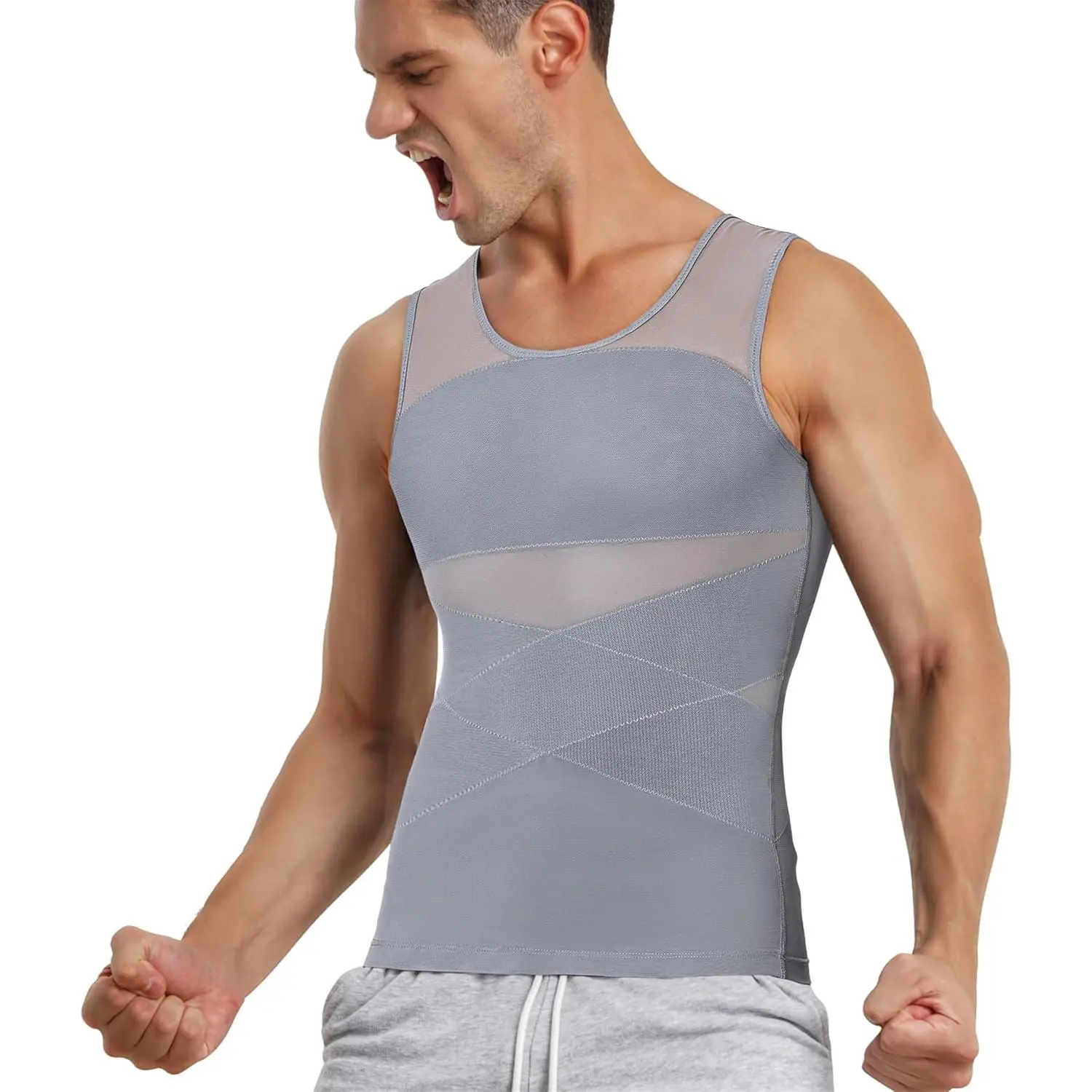 Men's Compression Shirt for Body Shaper Slimming Vest Tight Tummy Underwear Tank Top Menswear Shapewear