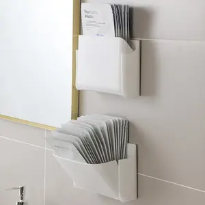 2pcs Wall-Mounted Mask Storage Box, a No-Drill Cosmetics Organizer, Multi-Functional Storage Container for Cosmetics, Face Masks, Stationery, and Sundries, for Face Masks, Bathroom, Living Room, Bedroom, Dorm Additions