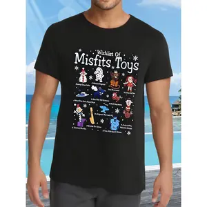 Christmas Shirt for Misfit Toys, A Bit Of A Misfit Shirt, Rudolphs The Red Nosed Reindeer 340009 Funny Men's Short Sleeve Graphic T-shirt Collection black PR