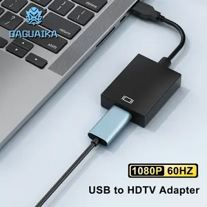 DAGUAIIKA USB to HDTV Adapter for Monitor Windows 11/10/8 HDTV USB Converter for Laptop Mac MacBook Pro USB 3.0 2.0 1080P 60Hz Cable Multiple Monitors Desktop PC TV Black