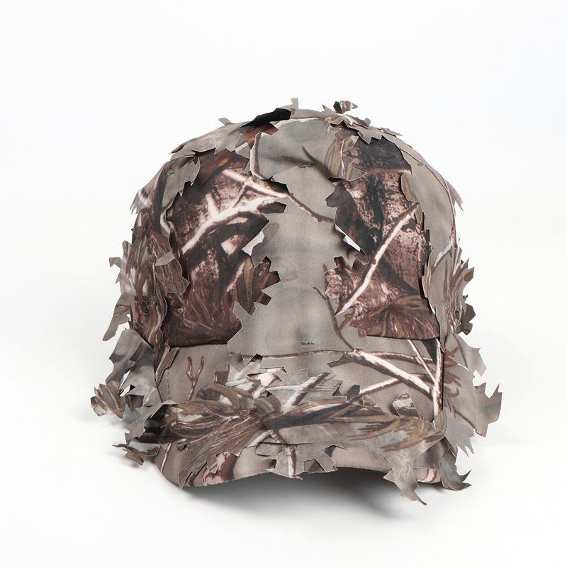 Leaf-Patterned Bionic Camouflage Baseball Cap — American-Style Outdoor Training & Jungle Concealment Hat with Curved Brim and Soft Crown