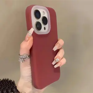 Liquid silicone for ip16promax jelly phone case ip15pro simple solid color ip14 lens full package ip13 fall protection case Screen Protector Cover Protector