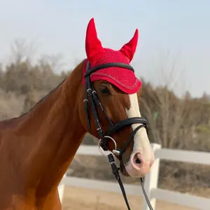 Horse Fly Veil, Breathable Soft Shell Ears, Elegant Cord-crystal-cord Combination, Horse Head Cover, Equestrian Supplies, Protective Gear