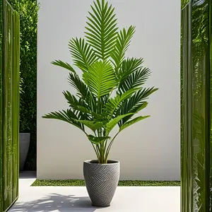 1pc Large 24 Leaves Artificial Potted Tree 119.89cm, Perfect Tropical Rainforest Decoration for Home Weddings Hotels Gardens, Durable Plastic Indoor Outdoor Use, Artificial Potted Plant, Artificial Plants, Artificial Palm Tree, Fake Plant Decoration