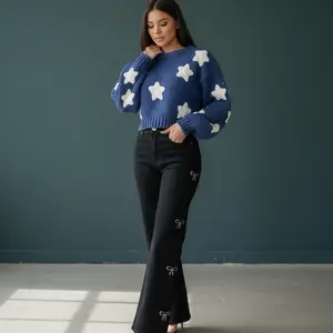 OUTFIT: Suéter tejido de lana & pantalon negro con detalles de moños