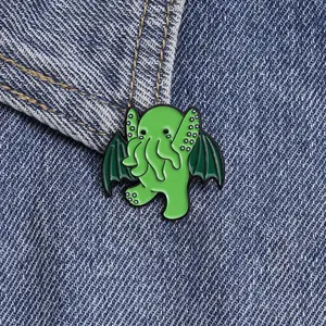 Spring New Brooch - Cartoon Strange Green Squid Badge Pin, Cartoon Fashion Brooch, Suitable for Decoration on Backpacks and Clothing, Exquisite Gift, Perfect for Giving Gifts