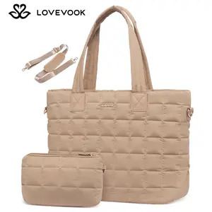 [For LOVEVOOK Live] LOVEVOOK Lightweight Puffer Tote Bag, with wristlet