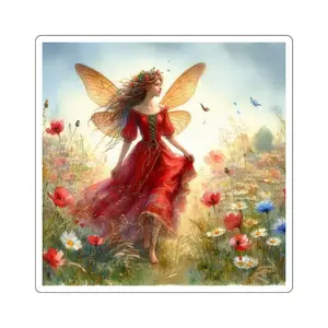 Red Fairy Sticker - Magical Meadow Decal