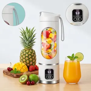 Mini Juicer Blender USB Rechargeable – Compact Smoothie Blender Cup Leak Proof Easy to Clean for Travel Home Office Gym Back to School Smart LED Multimode