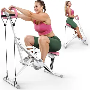 Squat Machine for Home,Ride & Rowing Machine for Glutes Butt Thighs,Ab Back/Leg Press,Foldable & Easy Setup Exercise Equipment w/Adjustable Resistance,350lbs Capacity