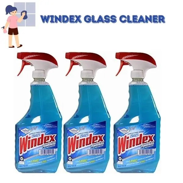 Windex Glass Cleaner Spray Bottle with Ammonia-D, 32 oz (Pack of 3) – Streak-Free Shine for Windows, Mirrors & Glass Surfaces, Powerful Household Cleaning Spray