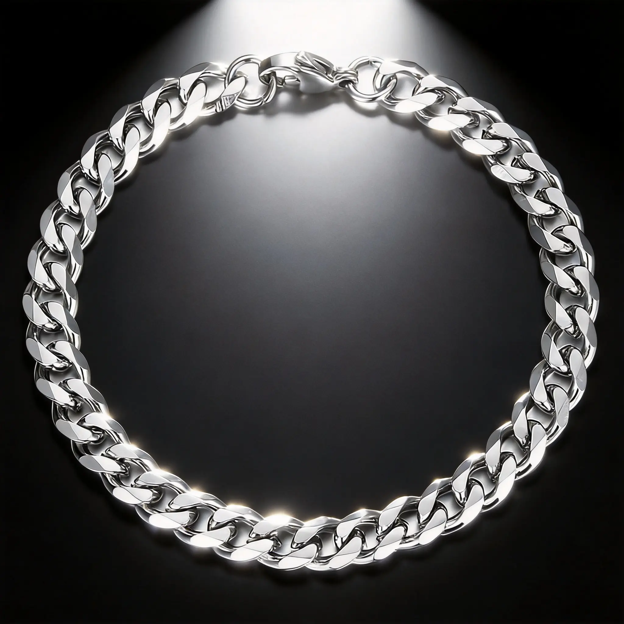 7MM Stainless Steel Curb Cuban Chain Bracelet Silver Color 7-11 inches for Men Women Summer Daily Jewelry boyfriend gifts Men's Simple Plain Cuban Link Bracelet, Hot Fashion Stainless Steel Chain Matching Bracelet for Men
