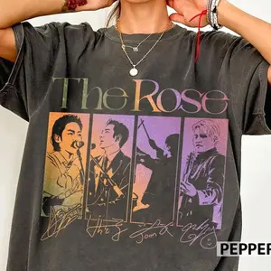 The Rose Member Retro Shirt, The Rose Rosetopia 2026 World Tour Shirt, Kpop The Rose Woosung, Dojoon, Hajoon, Taegyeom, The Rose Blue Moon QAW 63A