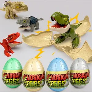 4 Pack Hatching Dinosaur Eggs Toys for Kids Ages 3-8 - Jumbo Growing Dino Eggs with Surprise Inside, Easter Basket Stuffers, Birthday Gifts for Boys & Girls, Educational STEM Bath Toy
