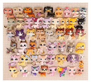 Miniature Pet Cat and Dog Figurines Set Suit compitable with LPS Collection Toyset Animals
