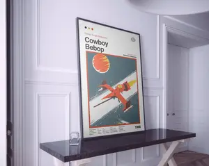 Cowboy Bebop Poster, Classic Anime Manga Art Print, Minimalist Vintage Retro Wall Decor, Exclusive Aesthetic Room Art, Unframed Print Only