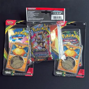 Pokemon Mega Evolution  Variety Kids 3 Pack Includes Portfolio and 3 TCG Booster Packs for Collectors and Fans - Makuhita promo card & Coin