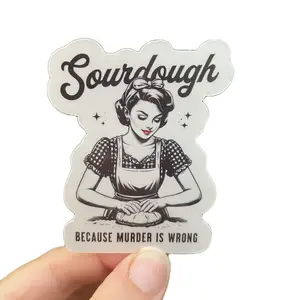 American Retro Sourdough Meme Sticker Handmade Baking Present Cute Gift Idea for Baker Water Resistant Decal for Bread Maker Laptop Decor vinyl