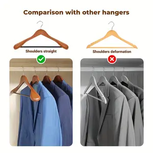 8-Piece Wooden Hanger Set Pants Hanger Extra-Wide Shoulder Wooden Hangers Ideal for Heavy Coats, Sweaters, Dresses, Suits, Pants Vintage Finish (Walnut)